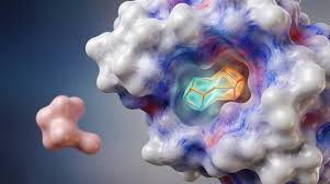 Modélisation 3D : interaction entre une molécule de médicament et le site de liaison d'une protéine récepteur